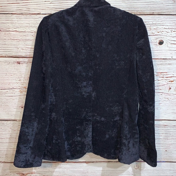 UO Silence + Noise Velvet Blazer Blue M - Picture 3 of 8